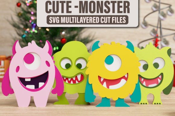 Elevate Your Creative Output with the Cute Halloween Monster 3D Svg BUNDLE