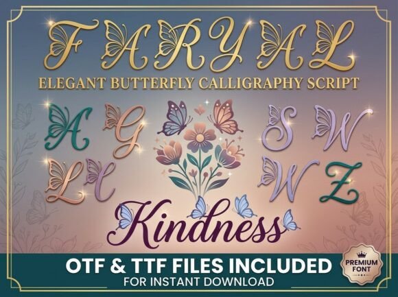 Faryal: Let Your Designs Take Flight with a Breathtaking Calligraphy Script