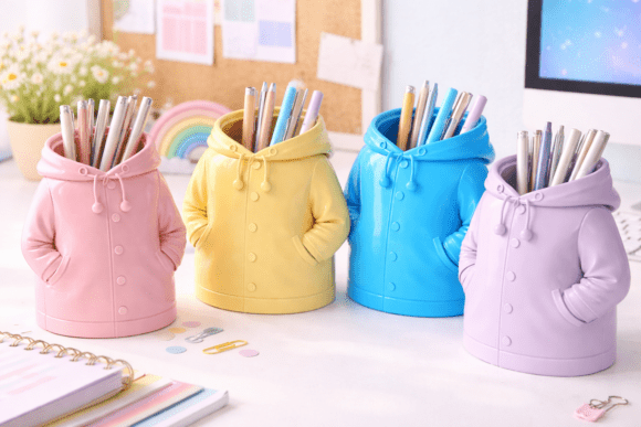 Raincoat Pen Holder - Jacket Organizer STL 3D Model Easy 3D Printing