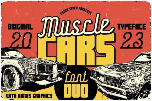 Reviving the Golden Era: Introducing the Muscle Cars Vintage Label Font Duo