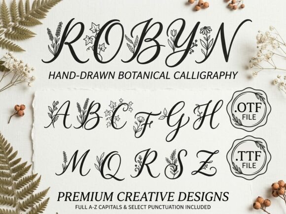 Robyn: Botanical Calligraphy for Elegant Design