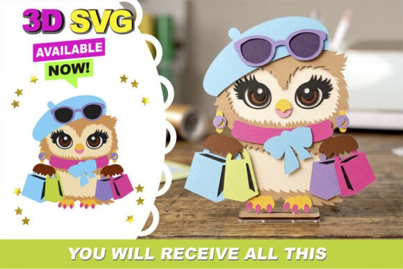 The Art of Dimensional Craft: Elevating Your Projects with the Chic Shopping Owl 3D SVG