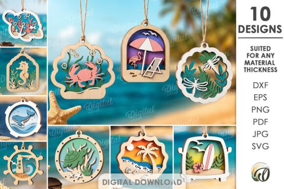 Transform Your Space with the 3D Summer Ornaments Bundle: A Comprehensive Guide to Laser-Cut Digital Design