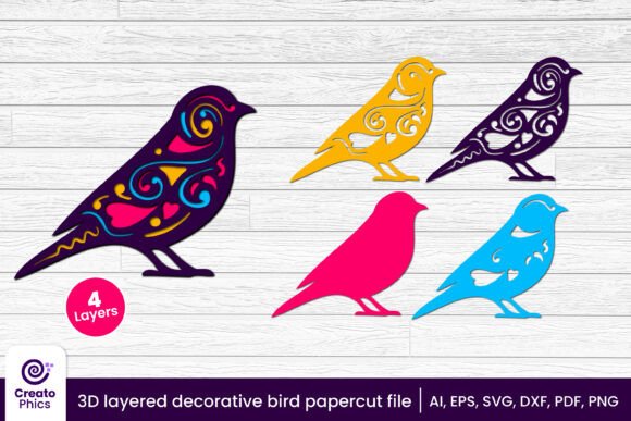 Transforming Simple Paper into Art: The Magic of 3D Layered Decorative Bird Papercut SVG Designs